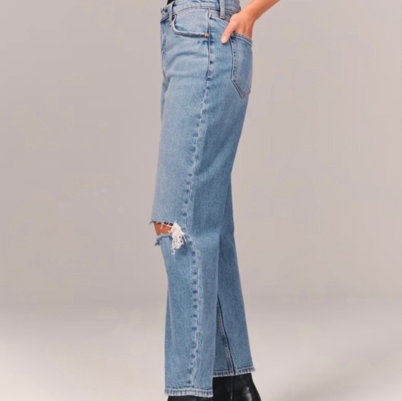 Abercrombie & Fitch The 80's Mom High Rise Distressed Jeans 28 Long - Picture 3 of 12